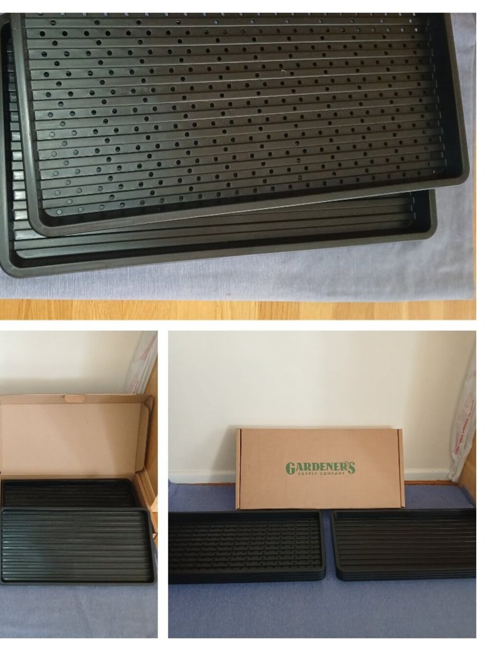 Microgreen growing Tray with Holes + Reservoir Trays x 4 Size: 22" × 11" × 1
